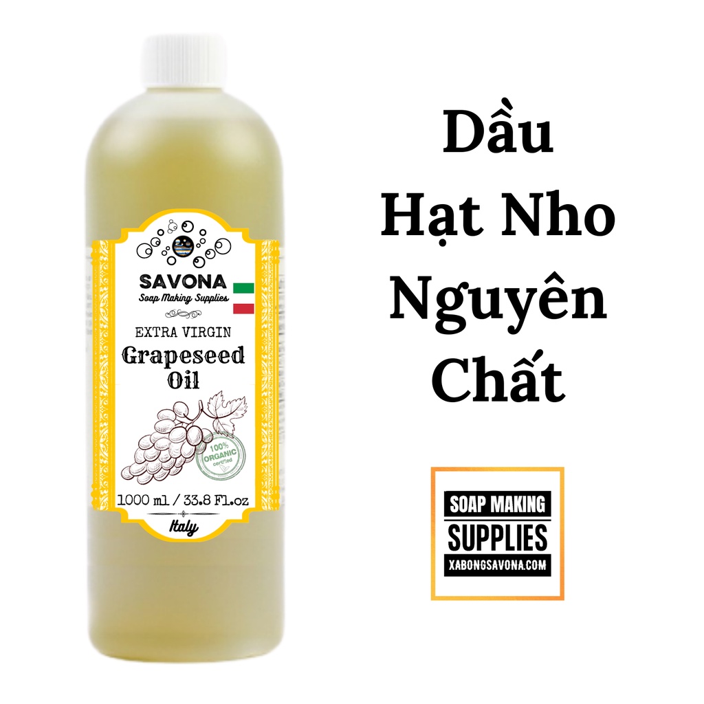 1L Dầu Hạt Nho Nguyên Chất 1 Lit - Extra Virgin Grape Seed Oil 1 Lit SavonA