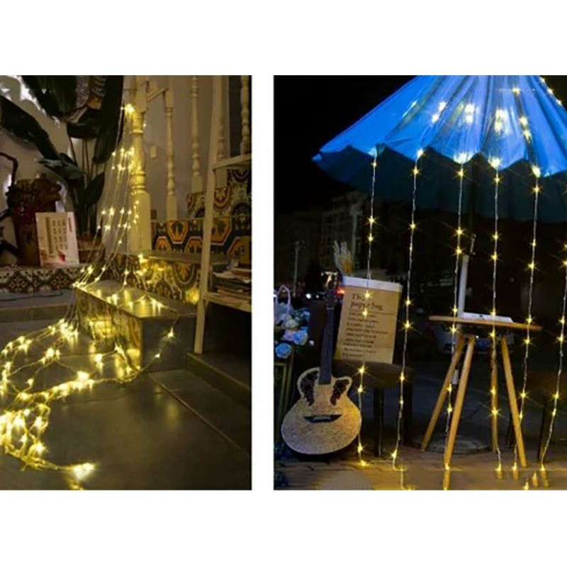 Bộ dây đèn led rèm mưa hiệu ứng thác nước dài 2m và 3m