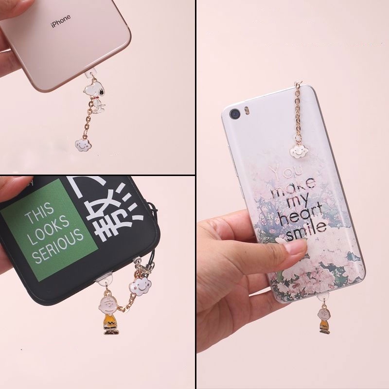 Nút Cắm Cổng Sạc type-c Chống Bụi Hình Snoopy Charlie Cho Điện Thoại Di Động Android Huawei
