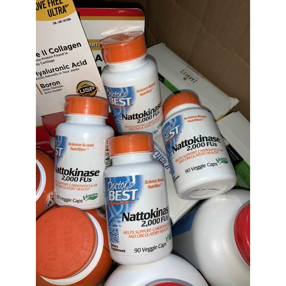 Viên uống bổ tim mạch, chống đông máu và ngăn ngừa đột quỵ Doctor's Best Nattokinase  hàng đầu tại Mỹ
