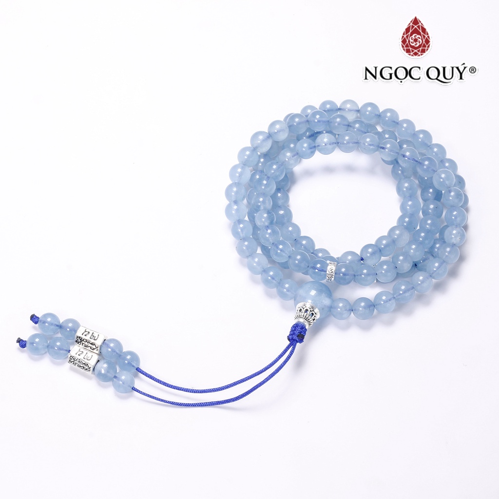 Vòng chuỗi 108 hạt aquamarine hải lam ngọc - Ngọc Quý
