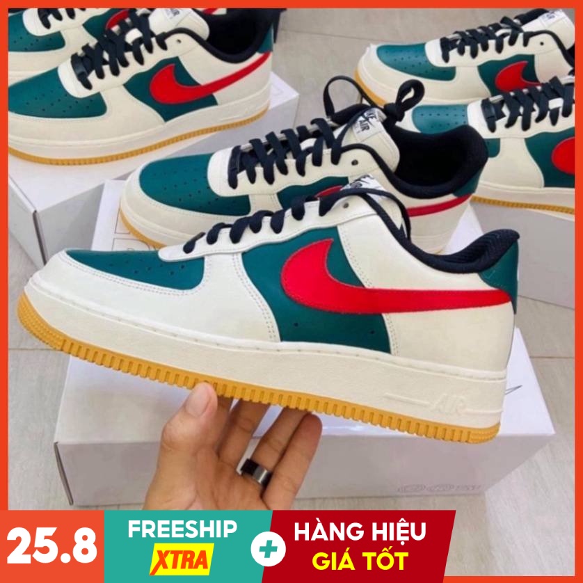 Giày Sneaker Nam Nữ Cao Cấp Full Bill Box, Giày Thể Thao Jordan AF1 Cổ Thấp Giá Rẻ Da Lộn Xanh Đỏ