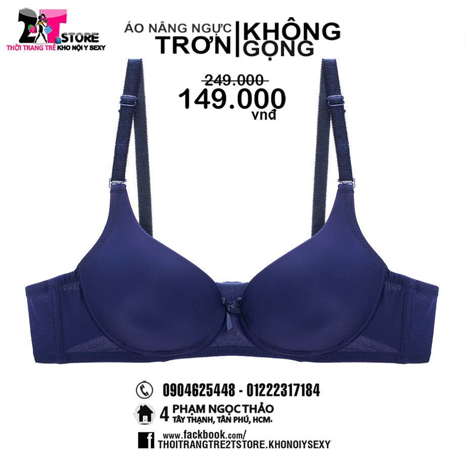 Áo Nâng Ngực Cotton Không Gọng Trơn (Xanh Dương)