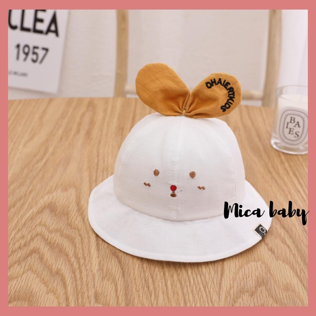 Mũ tai bèo hình chuột đính nơ đáng yêu cho bé Mica Baby MH136