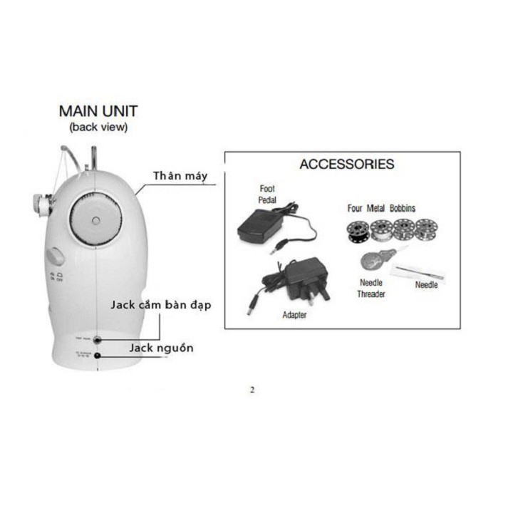 Máy may gia đình SM-202A, Máy Khâu mini Loại Tốt Ăn Chỉ