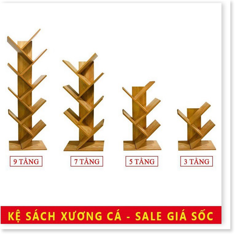 Kệ sách xương cá để bàn bằng gỗ MDF, hàng lắp ráp thông minh,kệ hình cây xương cá đa năng, giá rẻ