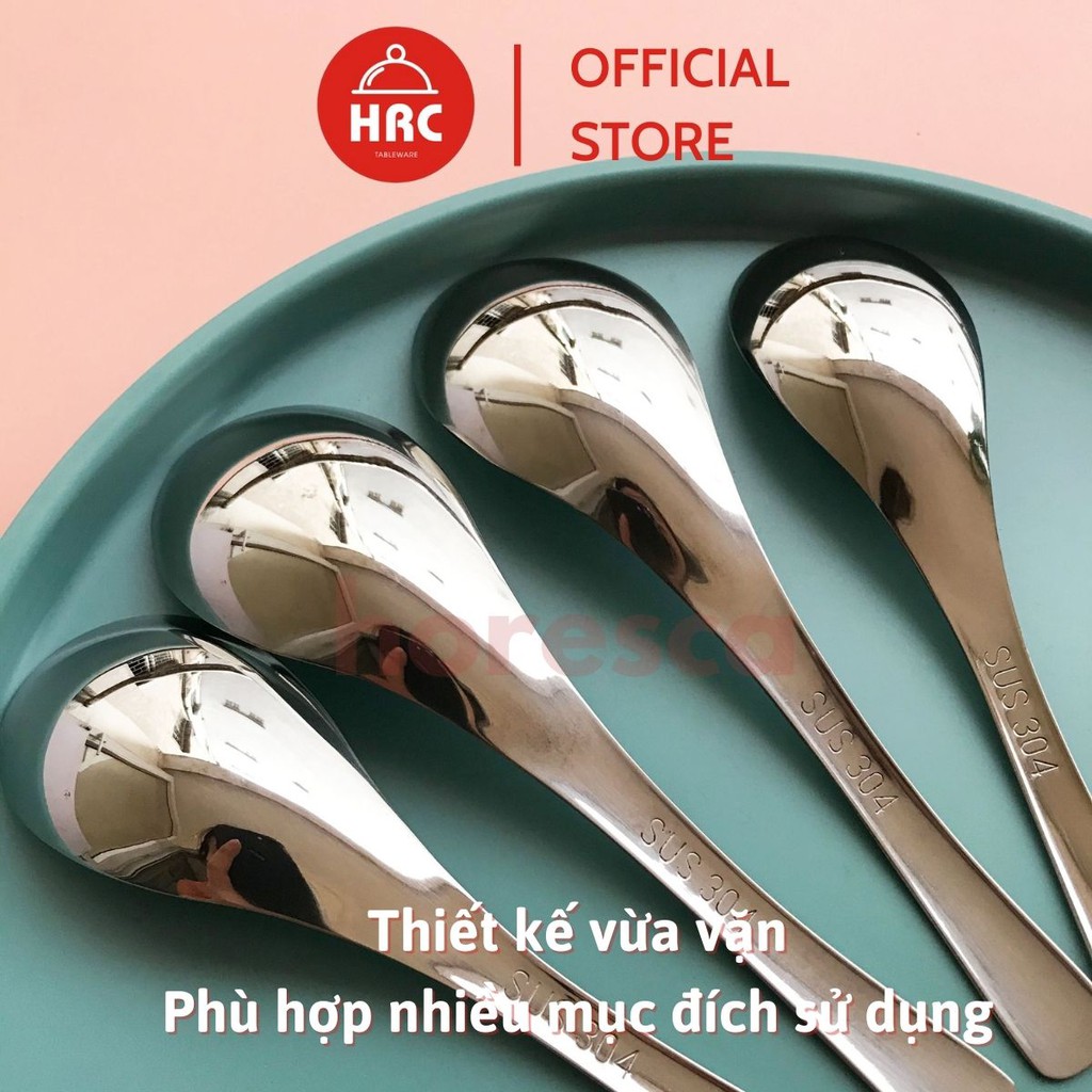 Thìa inox 304 ăn cháo, soup, phở (HÀNG ĐẸP) Muỗng inox cán cong to cao cấp V002, V003