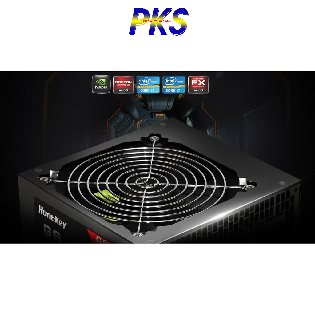 Nguồn máy tính Huntkey GS600 600W – 80 Plus chính hãng cao cấp - có nguồn phụ 6 PIN