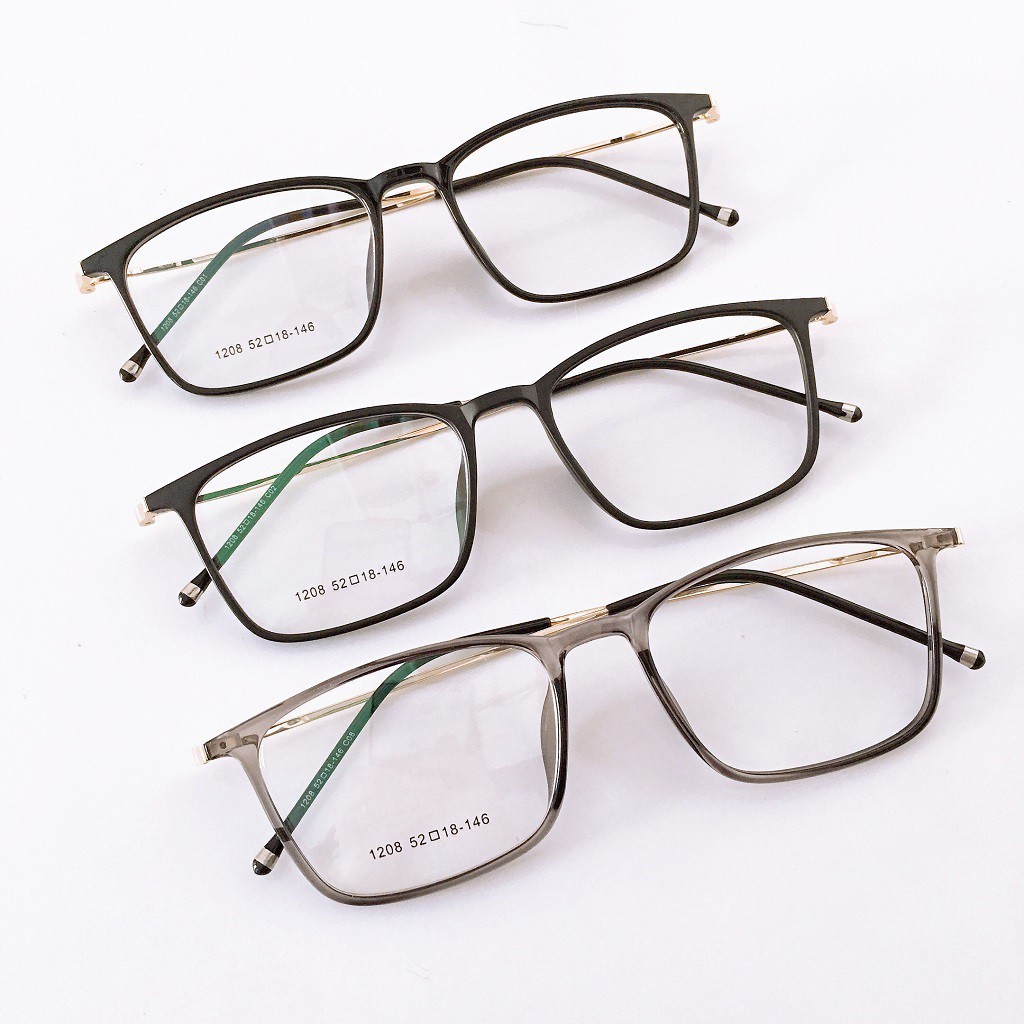 [Gía siêu rẻ] Gọng Kính vuông 1208 đã đeo là XINH -Nhận Cắt Mắt-Tặng kèm hộp+khăn+Chai nước lau kính