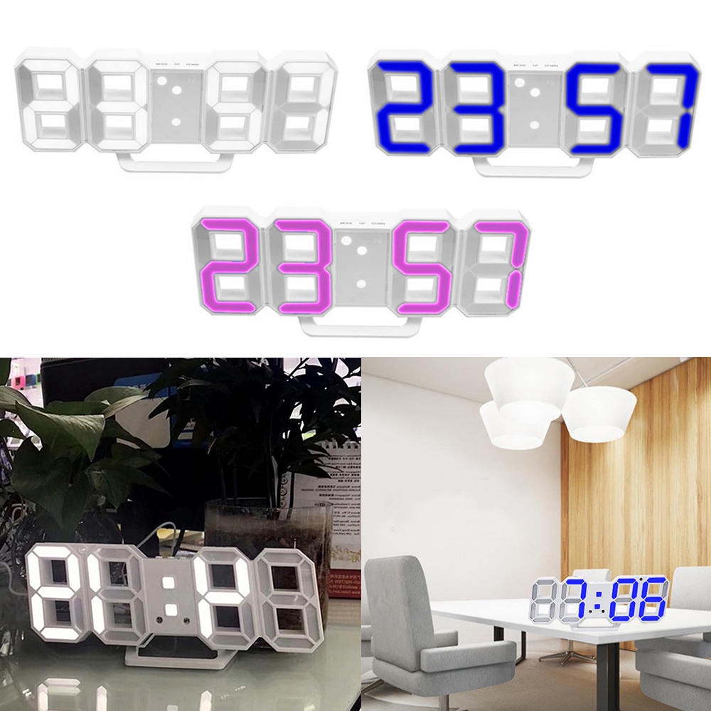 Đồng hồ led điện tử treo tường thiết kế 3d chuyên dùng trang trí nhà ở