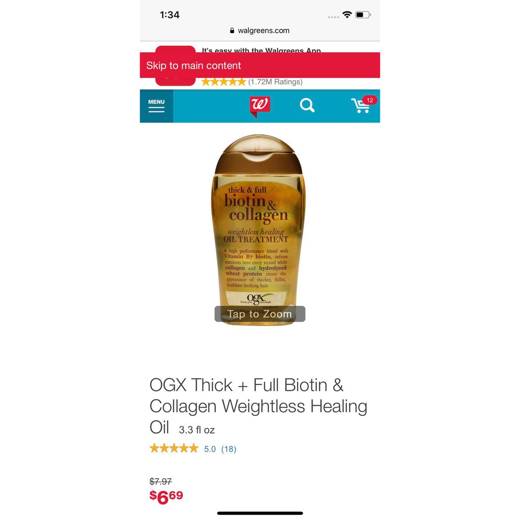Dầu dưỡng tóc OGX Renewing Argan Oil Of Morocco 100ml