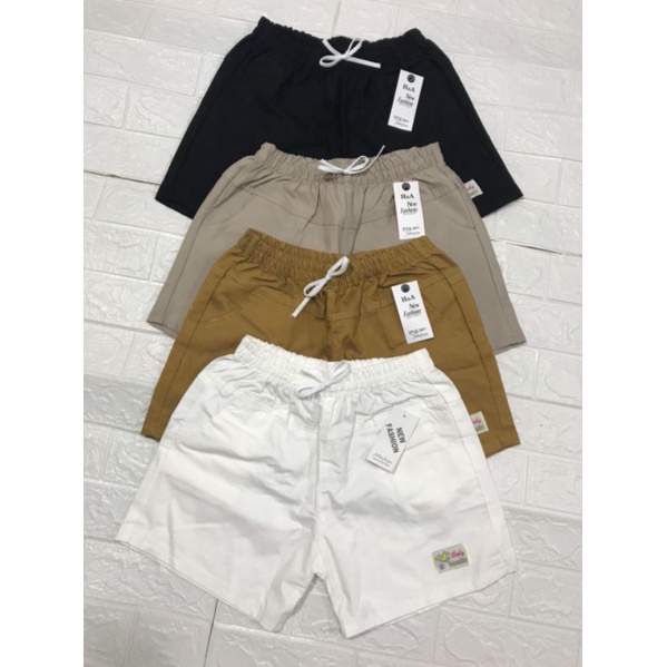 Quần short kaki nữ lưng thun _ Quần short đùi kaki co dãn