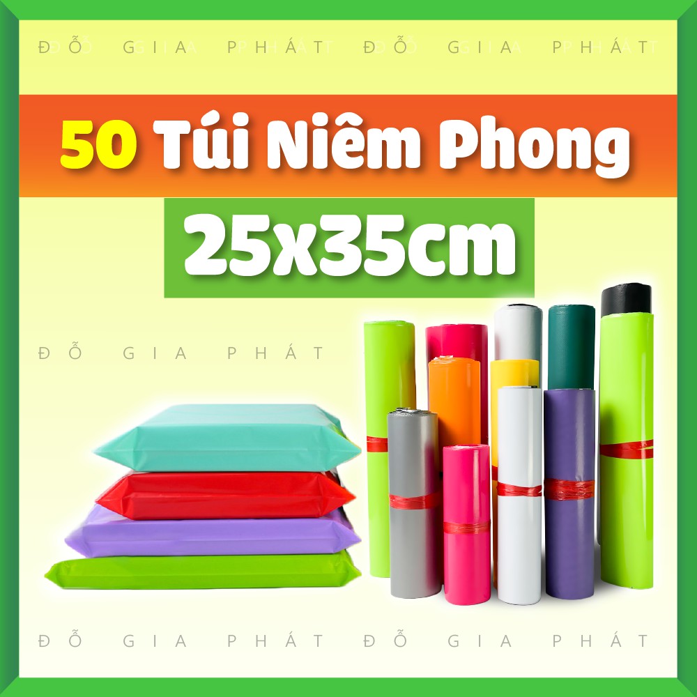 50 Túi Gói Hàng Niêm Phong, Bịch Đóng Hàng, Bao Bì Gói Hàng Tự Dính GHN