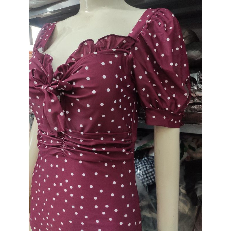 Bikini Áo Tắm Tay Bồng Bánh Bèo Quảng Châu LMD17 Hottrend 2021 Hoạ Tiết Chấm Bi Thắt Nơ Sexy Xịn Đẹp | BigBuy360 - bigbuy360.vn