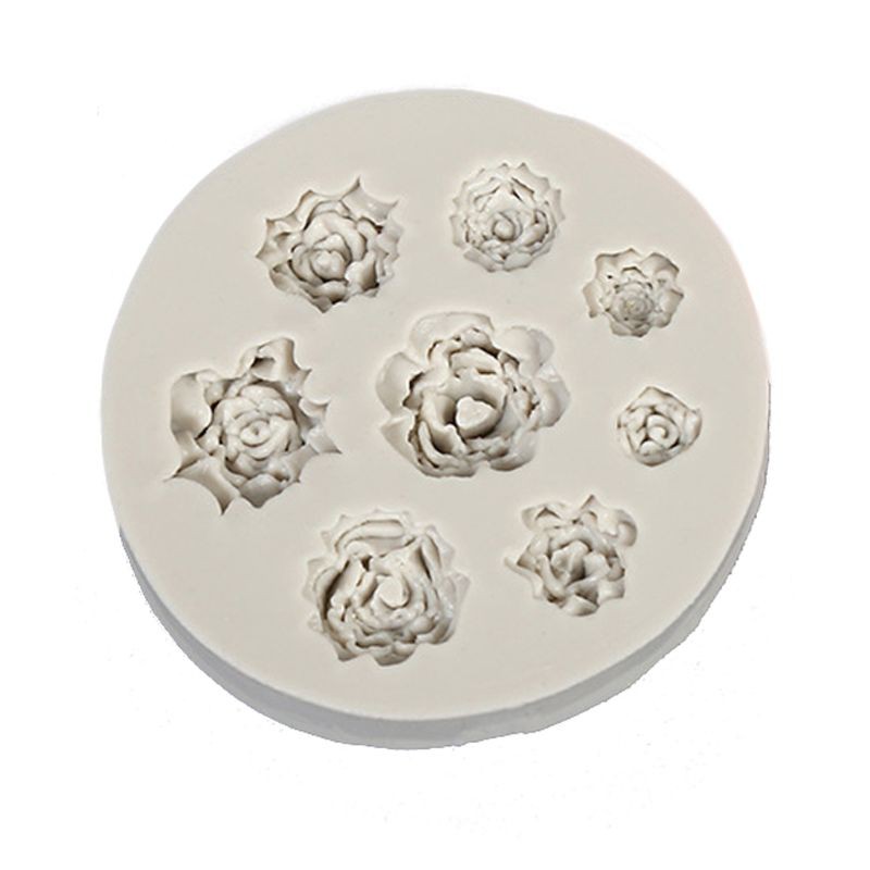Khuôn silicone làm trang sức thủ công tạo hình hoa cúc/ hoa hồng handmade tiện lợi