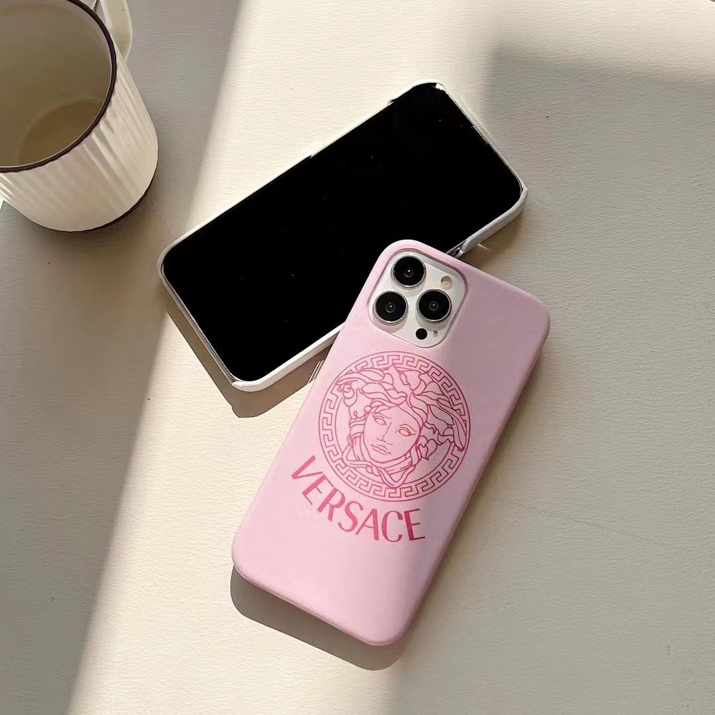 Ốp Điện Thoại Da In Logo Versace Sang Trọng Cho iphone 13 Pro Max i13 13pro 11ProMax i11 iX Xs XR Xs Max 7plus 8plus 12Pro 12 Pro Max