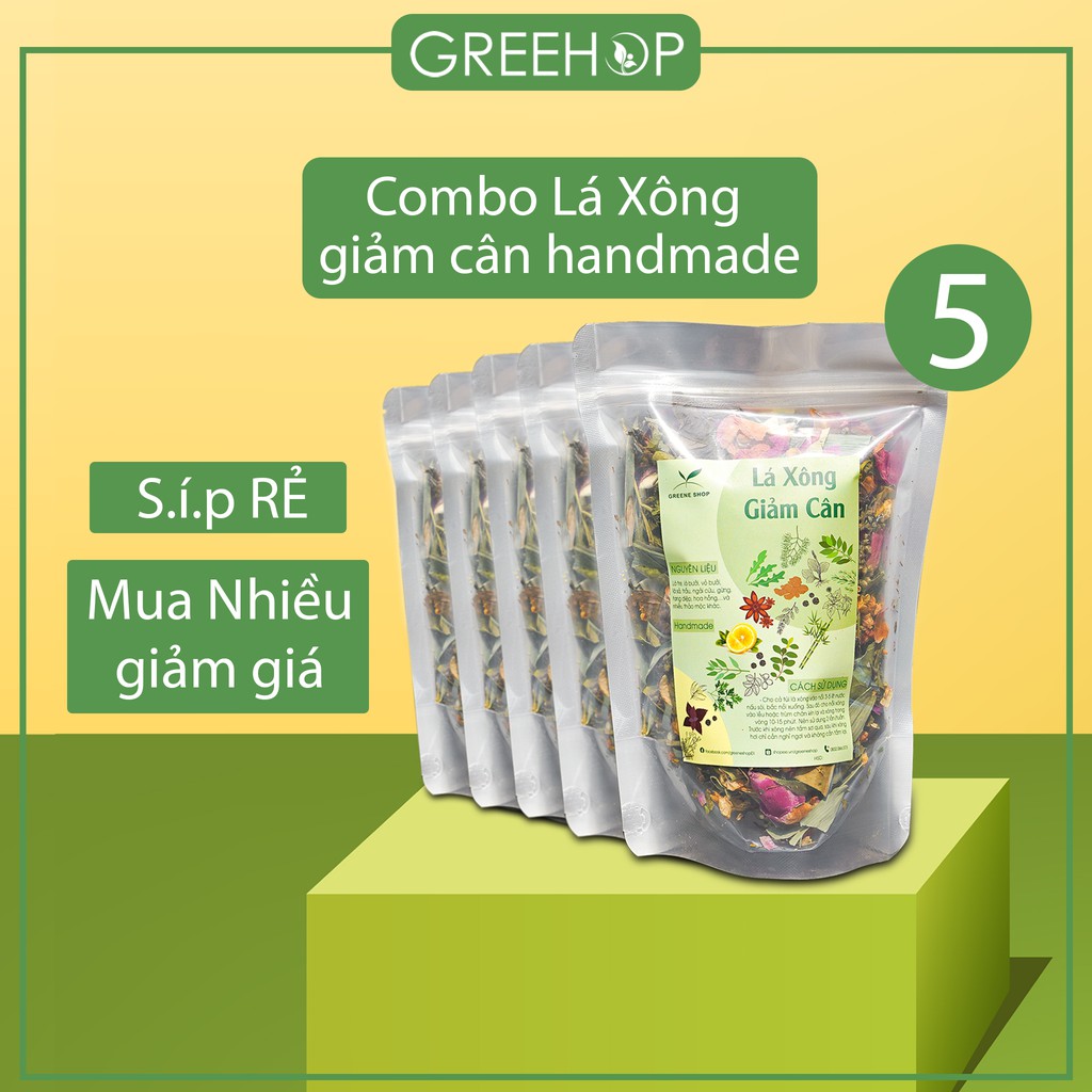 Combo lá xông thảo mộc giảm cân toàn thân, detox cơ thể