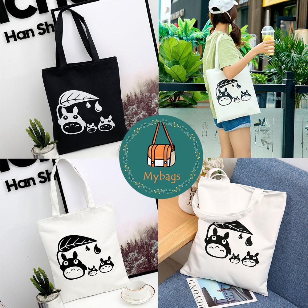Túi Tote Vải Bố Đựng Đồ Canvas Đeo Vai Họa Tiết Hoạt Hình Totoro - Mybags Shop