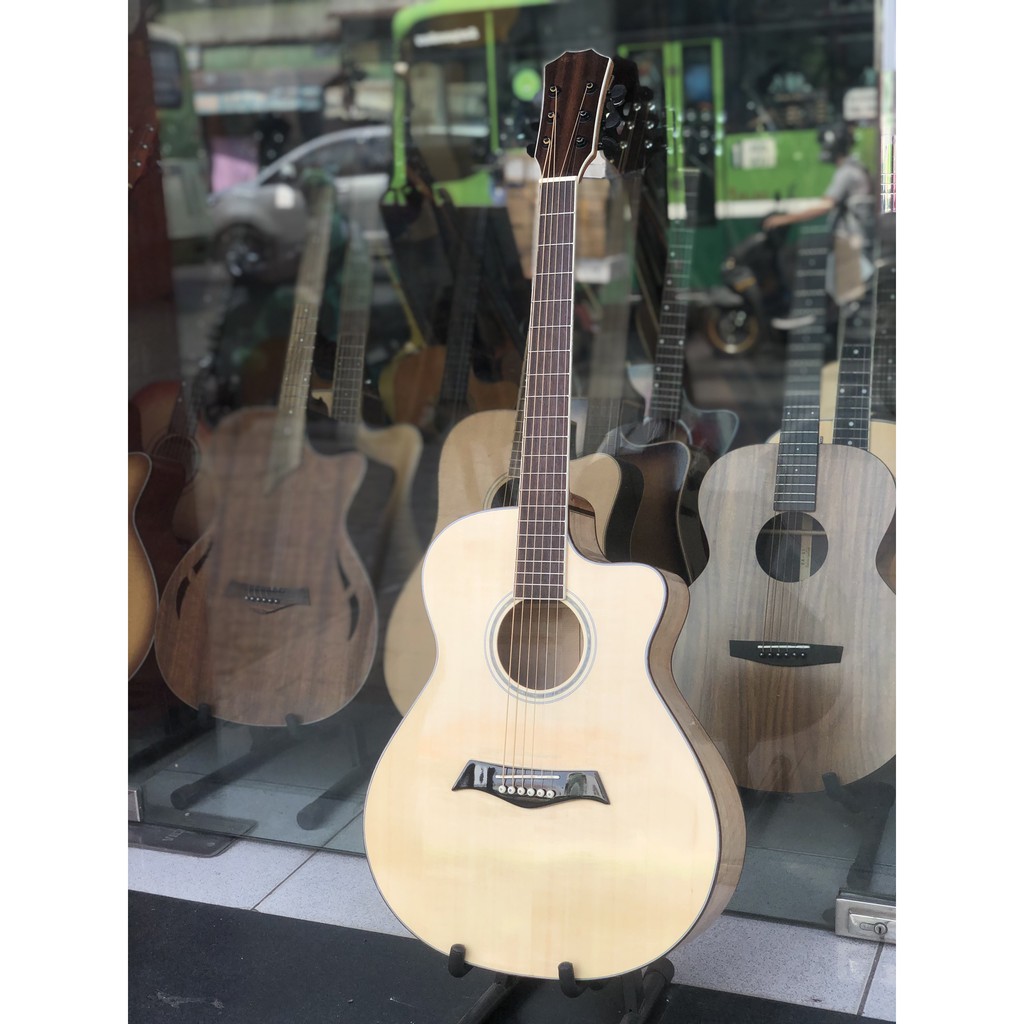 Guitar acoustic gỗ còng cườm (tặng full phụ kiện)