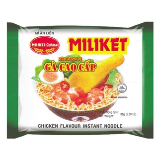 Combo 10 gói mì gà xanh cao cấp miliket gói 80g