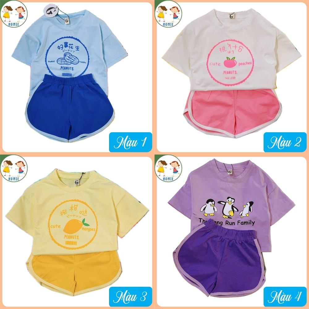 Đồ Bộ Cho Bé Gái 9-26 Kg Set Quần Đùi Áo Cộc Tay Trẻ Em Cotton Mặc Nhà Mềm Mịn Mát Dễ Thương Homie Kids