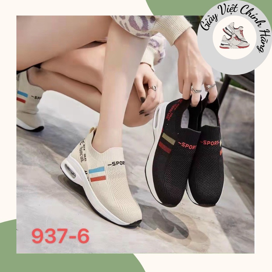 Giày thể thao thời trang nữ QC❤️FREESHIP❤️ Giày slipon cao cấp cổ chun không dây đế hơi siêu nhẹ 937-6