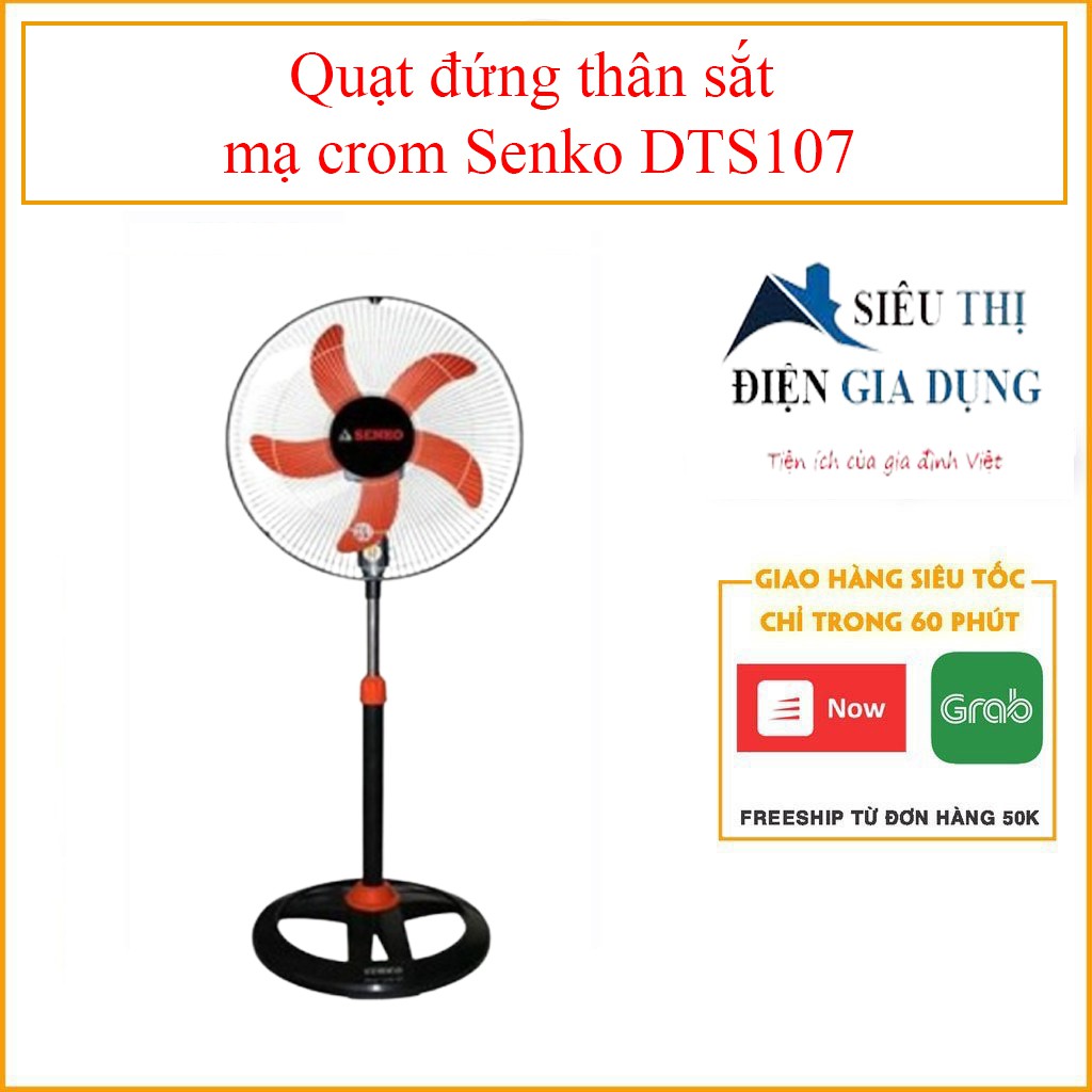 Quạt đứng thân sắt mạ crom Senko DTS107