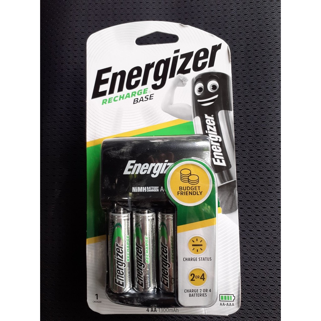 Bộ sạc Energizer Charger kèm 4 pin Ener AA 1300mAh, tự ngắt sạc