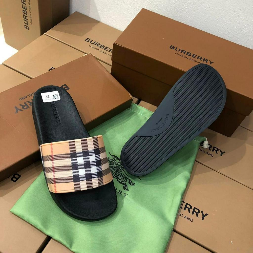 Dép Nam Nữ BBR , Dép burberry đế cao su đúc bền đẹp đi êm chân thời trang trẻ hot trend 2023