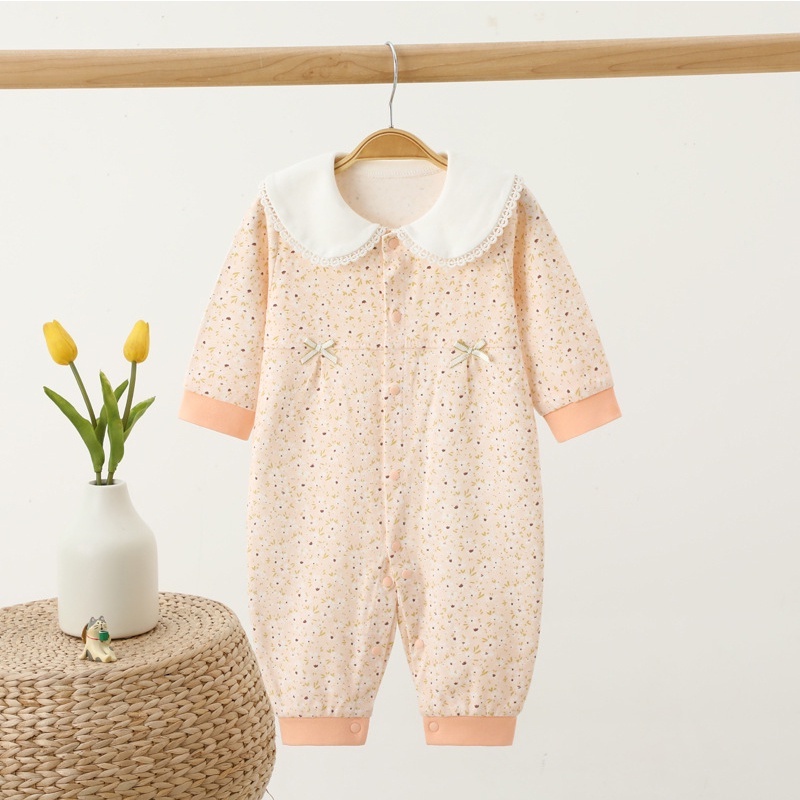 Body dài tay cho bé gái, bodysuit liền thân 100% cotton, hàng xuất Hàn cao cấp _ BD42