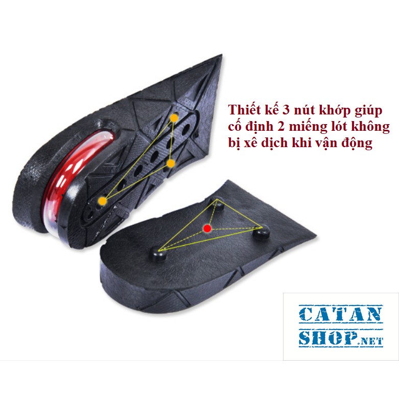 Miếng độn giày, lót giày tăng chiều cao nửa bàn  từ 3cm – 7cm, có đệm khí siêu êm ái,  GD450-TCC-A