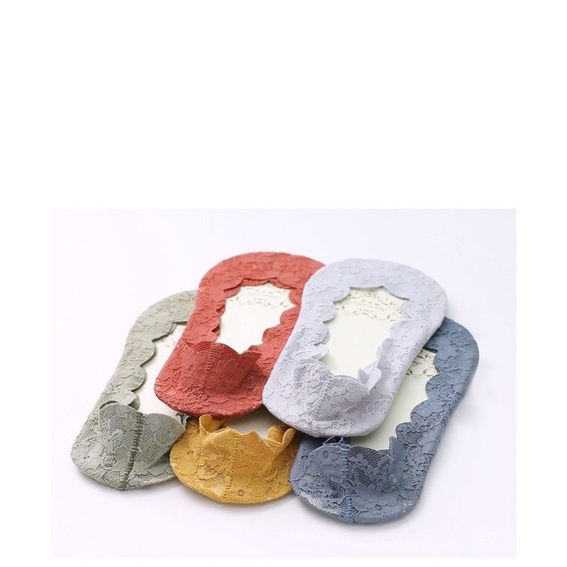 Take Talk  Vớ ren hoa ngắn tàng hình co giãn chống trượt thời trang mùa hè cho nữ cỡ 35-39