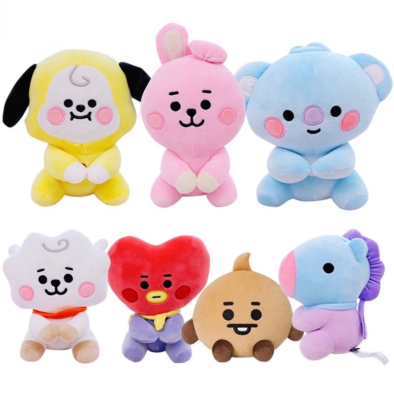 Gamma Baby-BT21 Plush Pillow Doll - Cute Cartoon Animal Figure for Kids,10CM/20CM