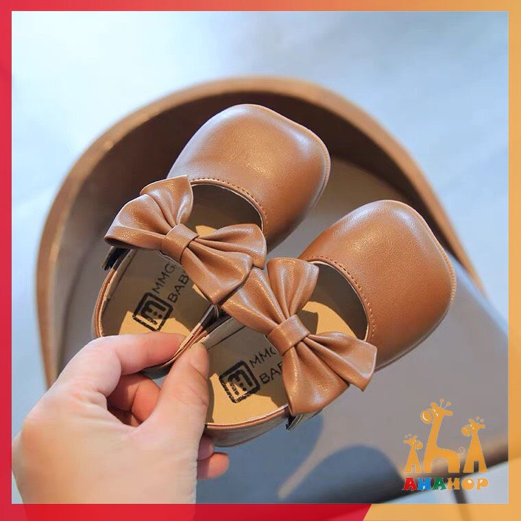 Giày bệt búp bê cho bé gái từ 2-5 tuổi quai dán gắn Nơ lớn đáng yêu chất da mềm kiểu dáng Hàn Quốc mới nhất V299