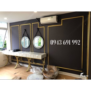 Phào chỉ nhựa vàng ánh kim kích thước rộng 4cm x 2m4 cho Thẩm mỹ viện, Phòng Hát,...