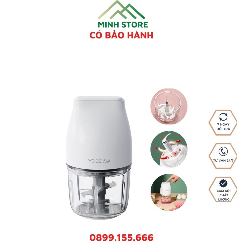 Máy xay sinh tố mini, máy xay đa năng cầm tay hành , tỏi , rau củ quả có cổng sạc usb