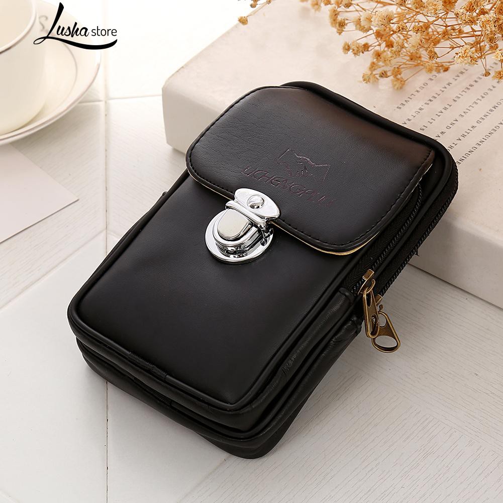 Im Lặng👔Túi Đựng Điện Thoại Đeo Thắt Lưng Bằng Da pu Hai Lớp Cao Cấp Đơn Giản Cho Nam | BigBuy360 - bigbuy360.vn