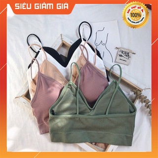 Áo lót nữ - Áo bra nữ gân tăm hở lưng khoét chữ U - Áo bra su đút hai dây gợi cảm