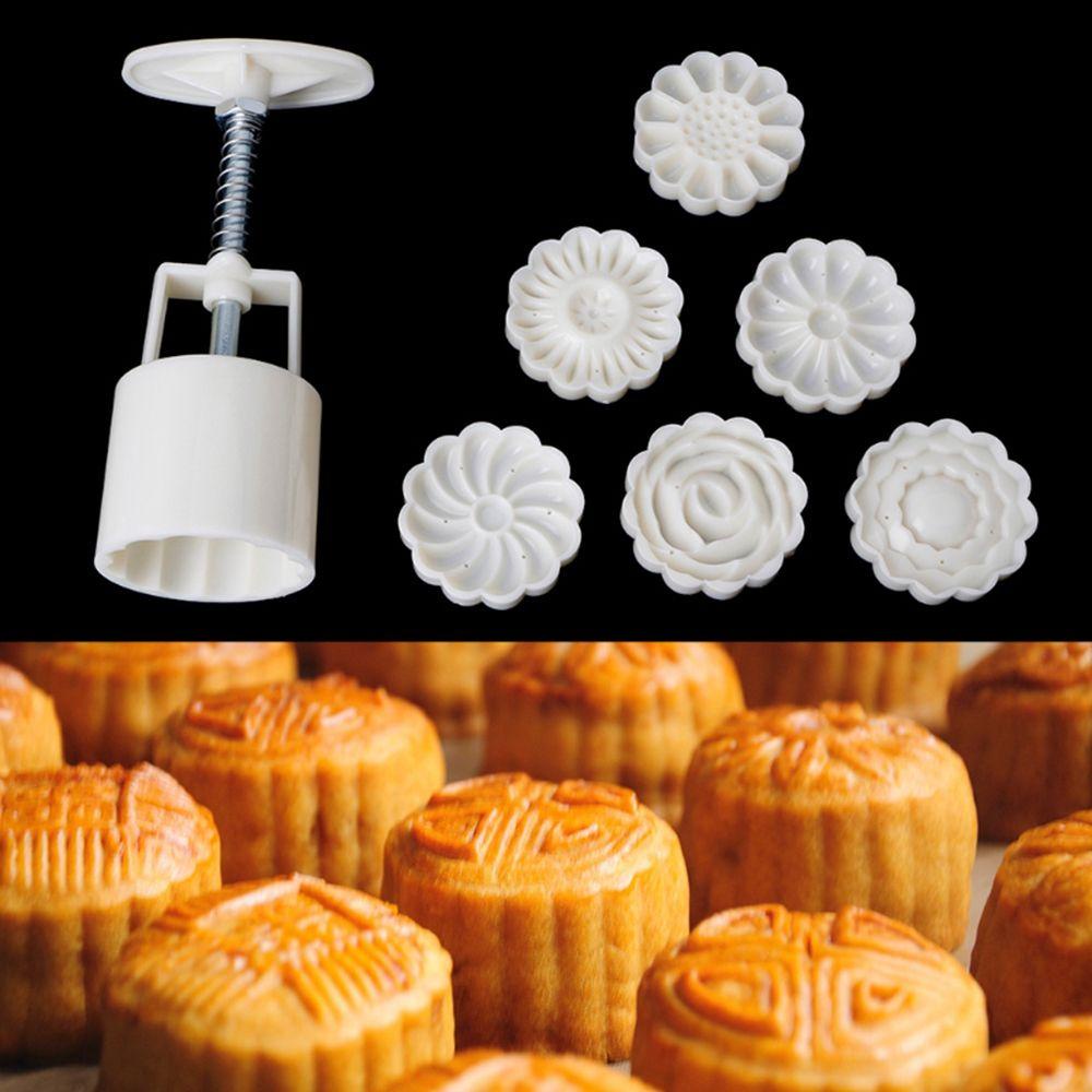 WATTLE Khuôn Cắt Bánh Quy Kẹo Đường Hình Hoa Tròn 6 Phong Cách Mới