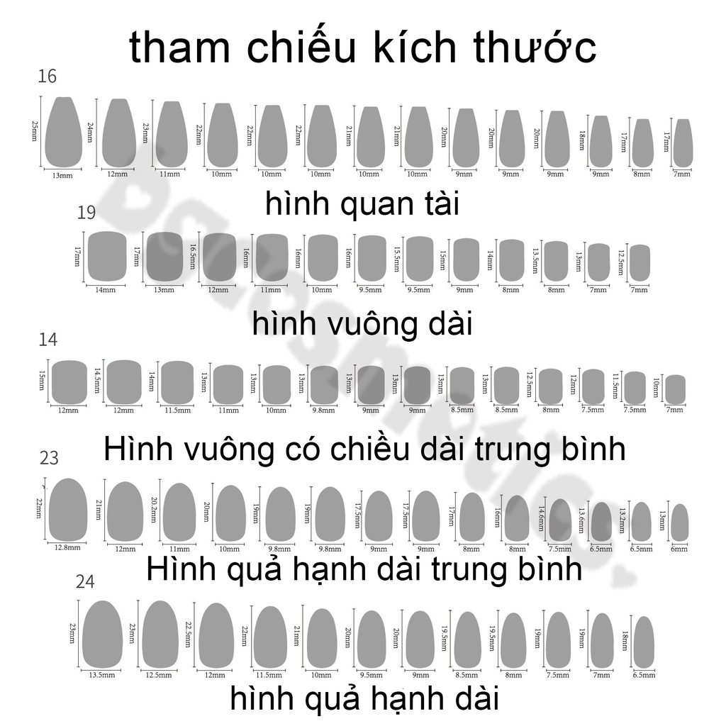 Nhiều kiểu dáng của 24 móng tay giả không thấm nước có thể tháo rời