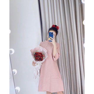 [ CHUBBY BIGSIZE] ĐẦM NHUNG NÚT BỌC TỪ 55-90kg