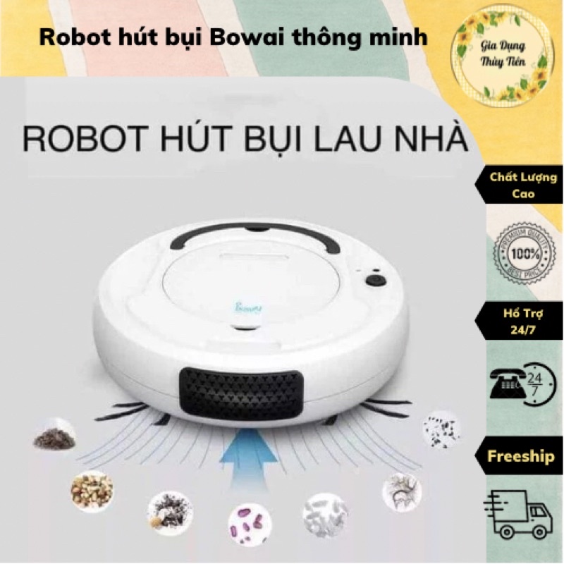 Robot hút bụi Bowai thông minh,lau nhà tự động công nghệ AI 3 trong 1