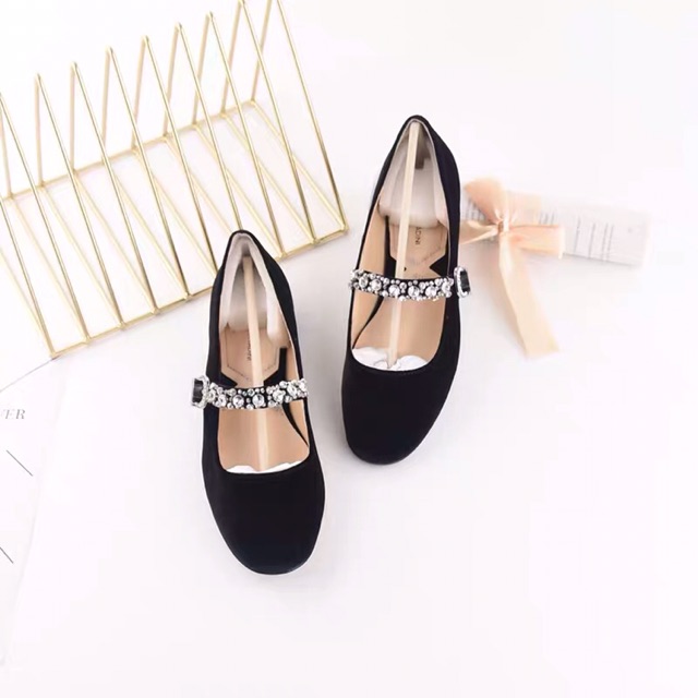 GIÀY NHUNG NGANG ĐÍNH ĐÁ MARY JANE [ ORDER ] | BigBuy360 - bigbuy360.vn