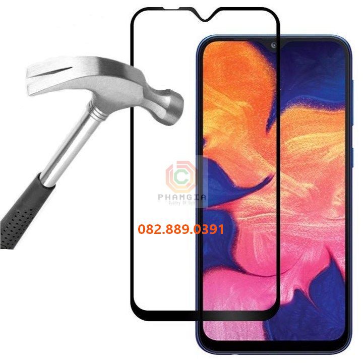 Kính cường lực Samsung Galaxy A10 Full màn hình, full keo, không loang dầu Tặng kèm bộ lau