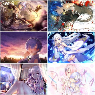 Bộ 6 Poster anime Re:Zero − Bắt đầu lại ở thế giới khác (2) (bóc dán) - A3,A4,A5