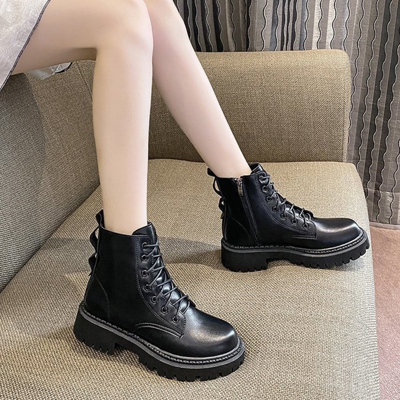 Bốt da nữ dây buộc khóa hông siêu hot | BigBuy360 - bigbuy360.vn