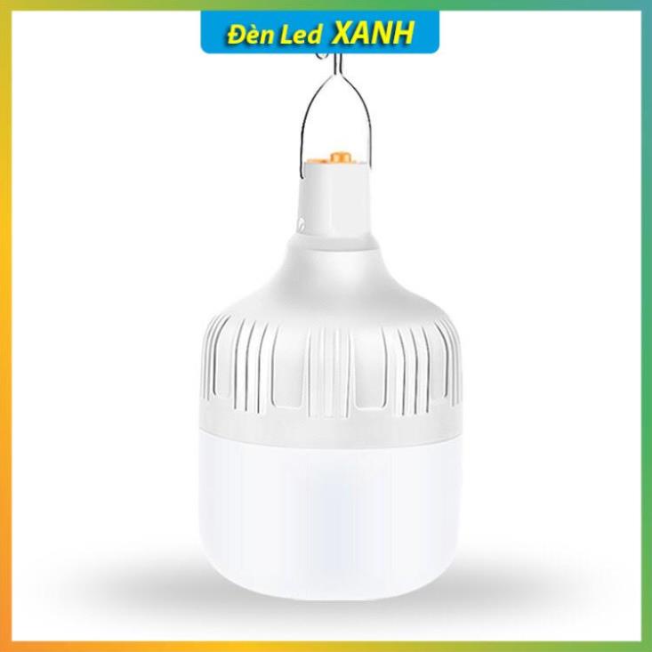 Đèn led tích điện 20W thân trắng có móc treo, Bóng đèn Led thời gian tích điện lâu - cường độ sáng cao.