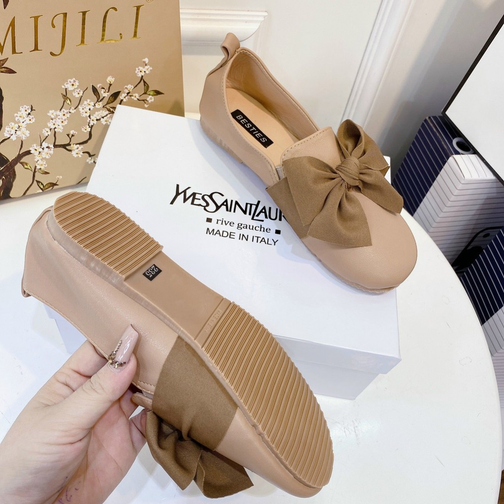 Giày búp bê mũi tròn phối nơ lụa - Siêu xinh | BigBuy360 - bigbuy360.vn