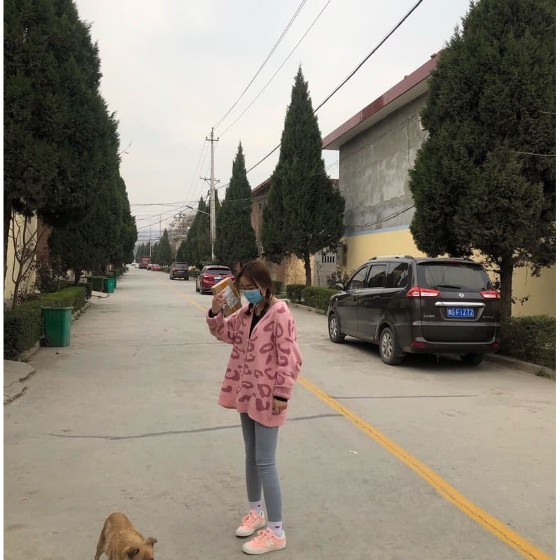 Áo khoác len cardigan họa tiết da báo thụng trẻ trung (Order khoảng 12-14 ngày có hàng) | BigBuy360 - bigbuy360.vn