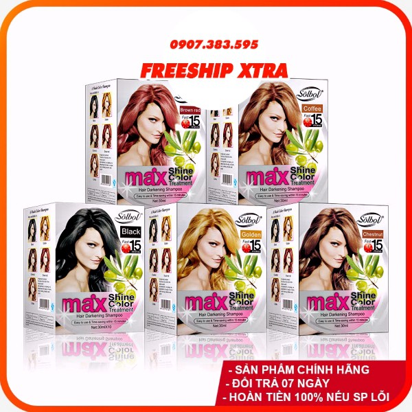 (Hot) 10 Gói Gội Là Nâu Max Shine Color + Tặng Bao Tay (Phủ Bạc) | BigBuy360 - bigbuy360.vn